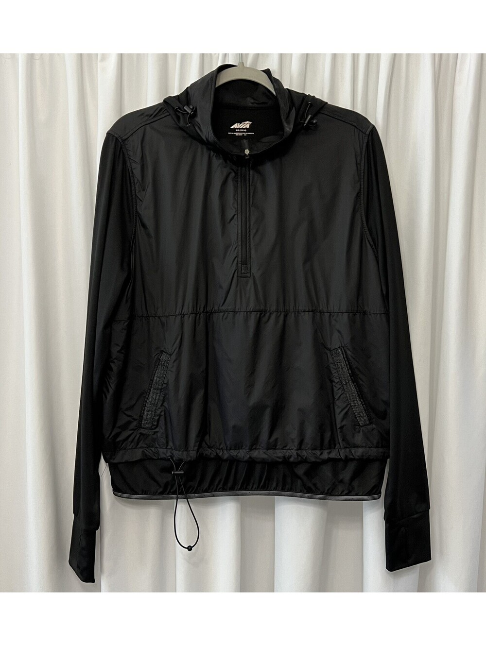 Avia Women's Black 1/4 Zip Pullover Hoodie Size L (12/14)